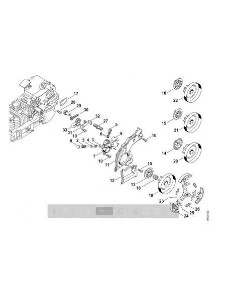 Vis de fixations couvercle et pompe à huile tronçonneuses stihl MS200 - MS200T