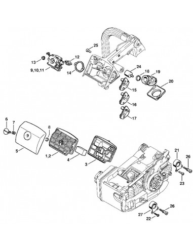 Vis d'amortisseur pour tronçonneuse Stihl MS200T