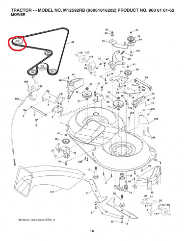 poulie de palier pour Mac Culloch M12592RB
