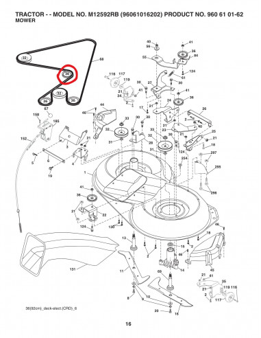 poulie pour Mac Culloch M12592RB